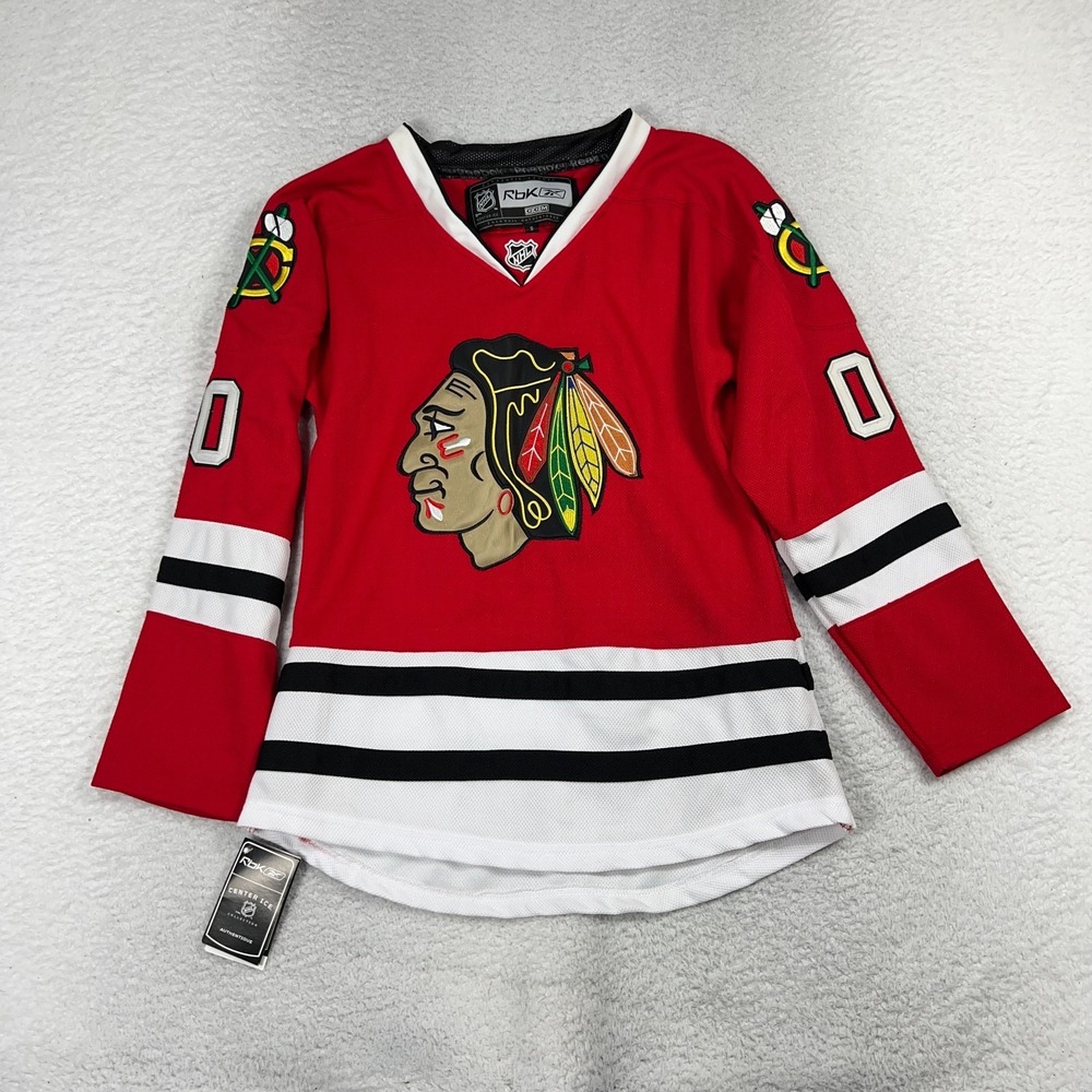 REEBOK Center Ice S Chicago Blackhawks CCM Jersey 00 "YOUR NAME" RARE DEMO NWT